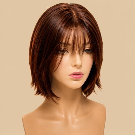 Brown Mono Wig With Bangs